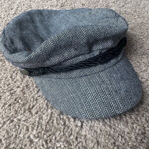 Gray Herringbone Newsboy Cap